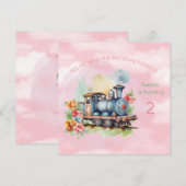 Train Engine Girl 2e verjaardag Kaart (Voorkant / Achterkant)