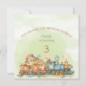 Train Engine Girl 3e uitnodiging (Voorkant)