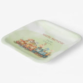 Train Engine Girl 3e verjaardag Papieren Bordje (Gebogen)