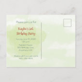 Train Engine Girl 3rd Birthday Invitation briefkaa Uitnodiging Briefkaart (Achterkant)