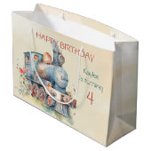 Train Engine Girl 4e verjaardag Groot Cadeauzakje (Achterkant Gekanteld)