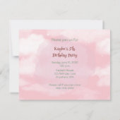 Train Engine Girl 5th Birthday Uitnodiging (Achterkant)