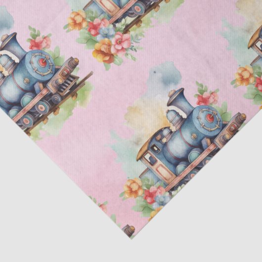 Train Engine Girl Birthday Tissuepapier (Detail)