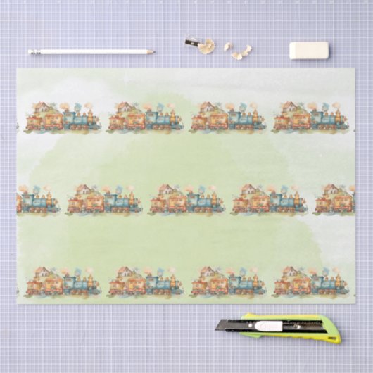 Train Engine Girl Birthday Tissuepapier (Craft)