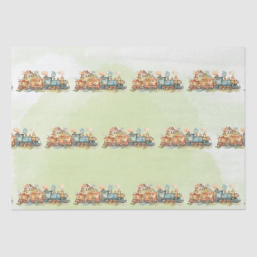 Train Engine Girl Birthday Tissuepapier (Voorkant)