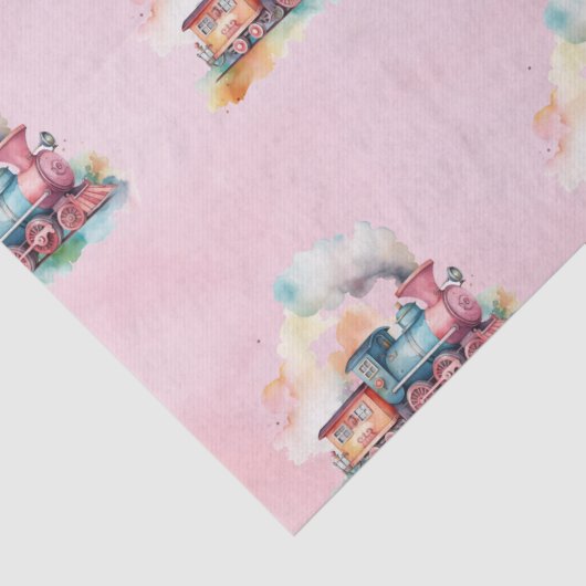 Train Engine Girl Birthday Tissuepapier (Detail)