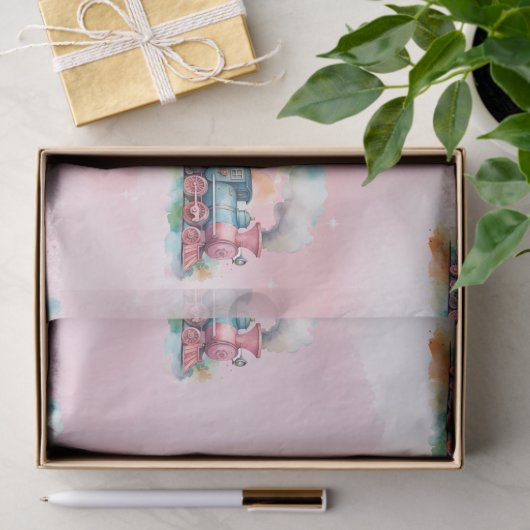 Train Engine Girl Birthday Tissuepapier (Geschenk)