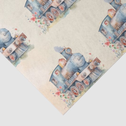 Train Engine Girl Birthday Tissuepapier (Detail)