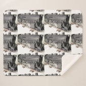 Train Engine Middelgrote Sherpa Blanket Sherpa Deken (Voorkant (horizontaal))