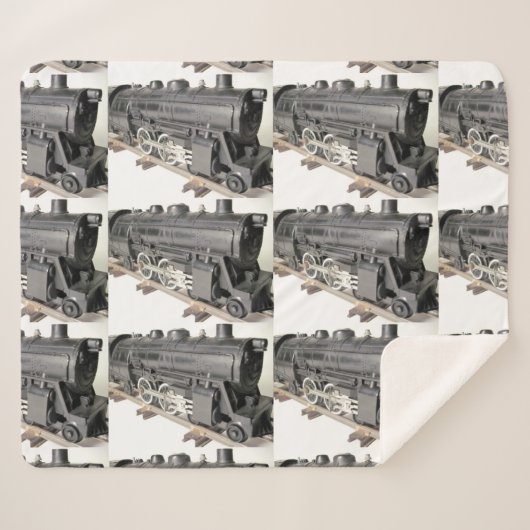 Train Engine Middelgrote Sherpa Blanket Sherpa Deken (Voorkant (horizontaal))