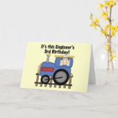 Train Engineer 3e verjaardag Tshirts en geschenken Kaart (Gele Bloem)
