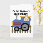 Train Engineer 3e verjaardag Tshirts en geschenken Kaart (Gele Bloem)