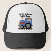 Train Engineer 3rd Birthday Tshirts en cadeaus Trucker Pet (Voorkant)
