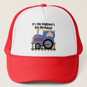 Train Engineer 4th Birthday Tshirts en cadeautjes Trucker Pet