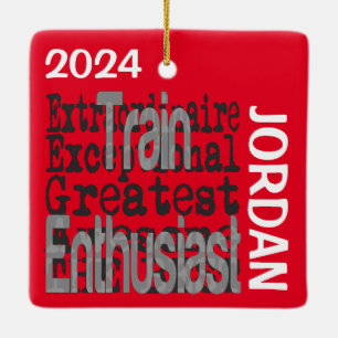 Train Enthusiast Extraordinaire CUSTOM Keramisch Ornament