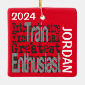Train Enthusiast Extraordinaire CUSTOM Keramisch Ornament (Voorkant)
