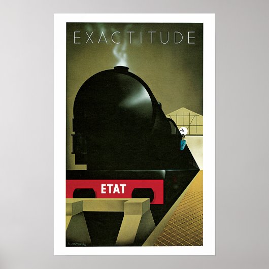 Train Exactitude Vintage Travel Poster (Voorkant)