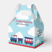 Train Favor Box (Boys Birthday in Navy & Red) Bedankdoosjes (Achterkant)