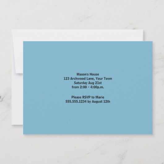 Train First Birthday Party Kaart (Achterkant)