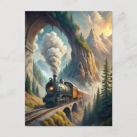 Train Fleece Blanket Briefkaart (Voorkant)