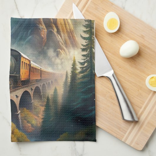 Train Fleece Blanket Theedoek (Quarter Fold)