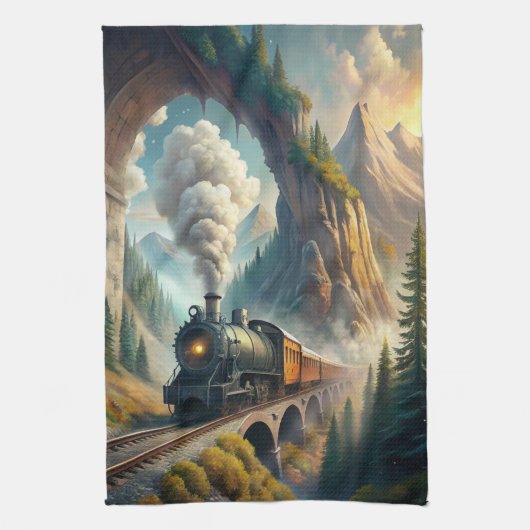 Train Fleece Blanket Theedoek (Verticaal)