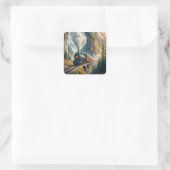 Train Fleece Blanket Vierkante Sticker (Tas)