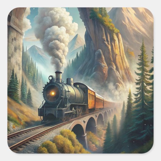 Train Fleece Blanket Vierkante Sticker (Voorkant)