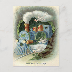 Train Forget Me Not Clover Dove Briefkaart