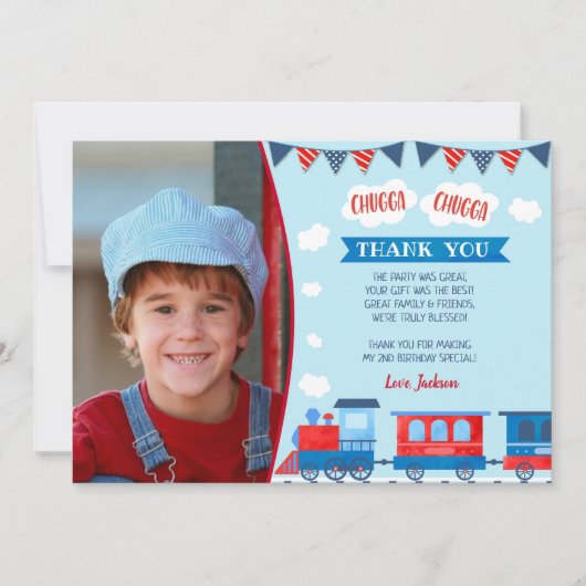 Train Foto Verjaardag Dank u Kaarten (Voorkant)