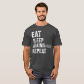 Train Gifts Railfan Model Railroad Eat Sleep T-shirt (Voorkant volledig)