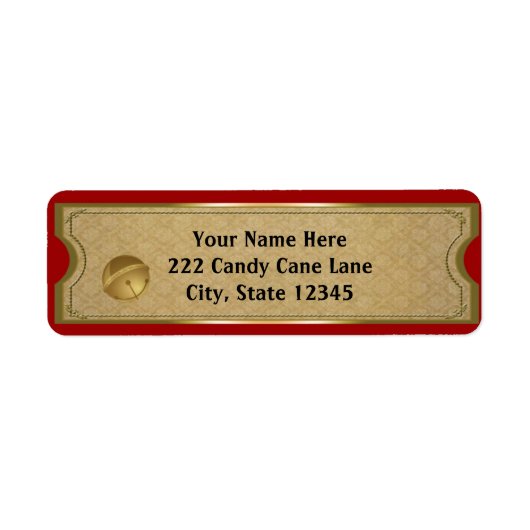  Train Gold Bell Kerstvakantie Etiket (Voorkant)