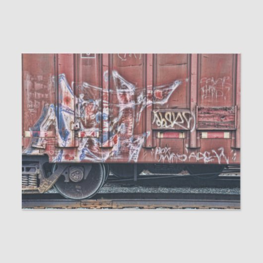Train Graffiti Grunge Colorful Urban Street Art Tissuepapier (Voorkant)