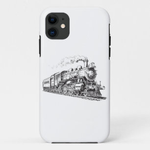 Train  Grafisch Ontwerp Schets Retro Stoom Case-Mate iPhone Case