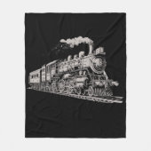 Train Grafisch Ontwerp Schets Retro Stoom Fleece Deken (Voorkant)