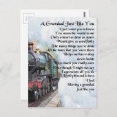 Train - Grandad Poem Briefkaart (Voorkant / Achterkant)