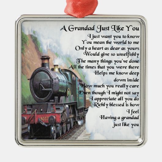 Train - Grandad Poem Metalen Ornament (Voorkant)