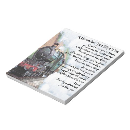 Train - Grandad Poem Notitieblok (Linkerzijde)