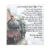 Train - Grandad Poem Notitieblok (Voorkant)