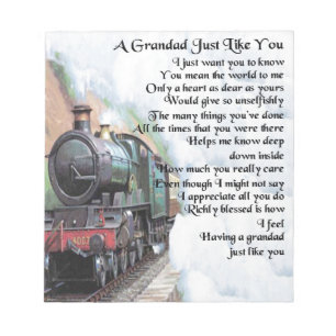 Train - Grandad Poem Notitieblok