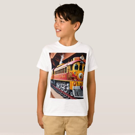 " Train Graphic T-Shirt – Classic Rail Road (Voorkant volledig)