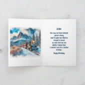 Train Happy Birthday Gevouwen Wenskaart Kaart (Binnen)