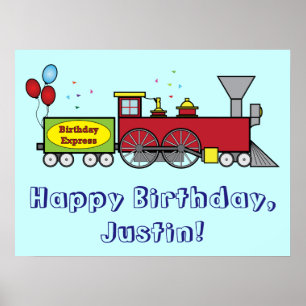 Train Happy Birthday Poster Naam