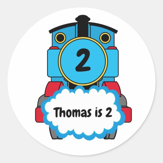 Train Happy Birthday round Sticker (Voorkant)