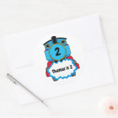 Train Happy Birthday round Sticker (Envelop)