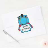Train Happy Birthday round Sticker (Envelop)