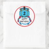 Train Happy Birthday round Sticker (Tas)