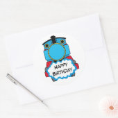 Train Happy Birthday round Sticker (Envelop)