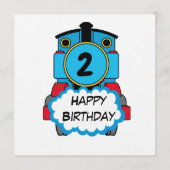 Train Happy Birthday round Sticker Kaart (Voorkant)