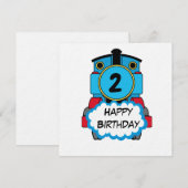 Train Happy Birthday round Sticker Kaart (Voorkant / Achterkant)